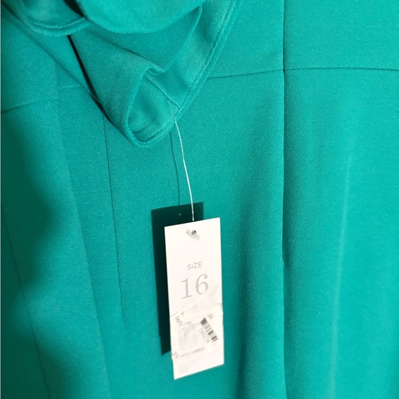 Donna Morgan Teal Long Sleeve Dress - Picture 6 of 7